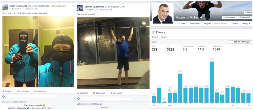 Samorządowcy chętnie chwalą się na Facebooku aktywnością fizyczną.